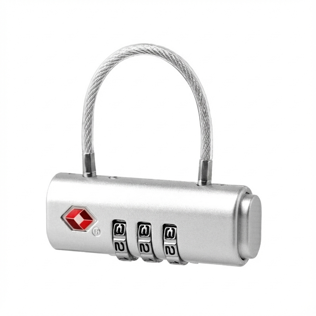 TSA Approved Luggage Lock 3 Digit Combination Travel Padlock Wire Cable