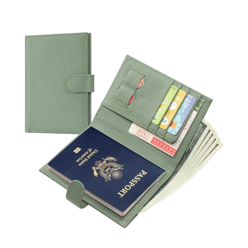 Women's Genuine Leather Slim RFID Passport Wallet Secondary image